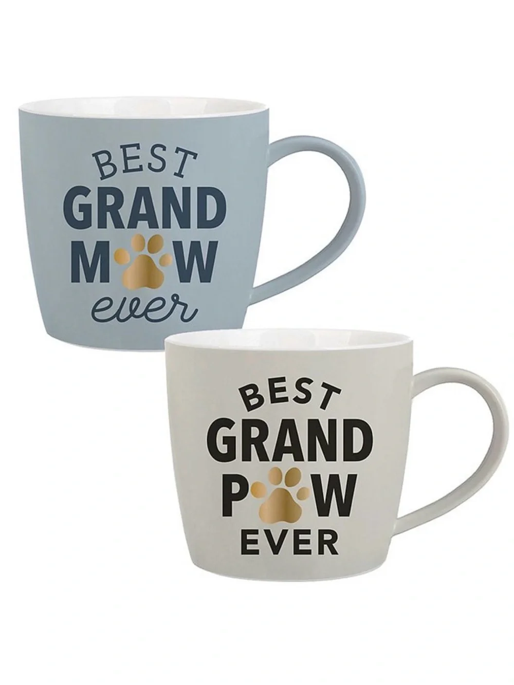 Grand Paw/Grand Maw Ceramic Mug Set - Blue & Cream